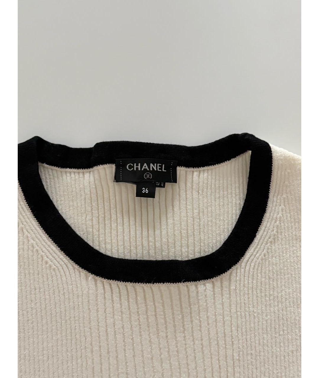 CHANEL Белая хлопковая футболка, фото 5