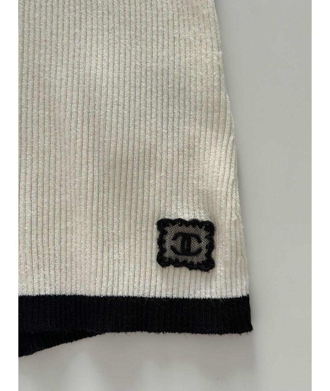 CHANEL Белая хлопковая футболка, фото 3