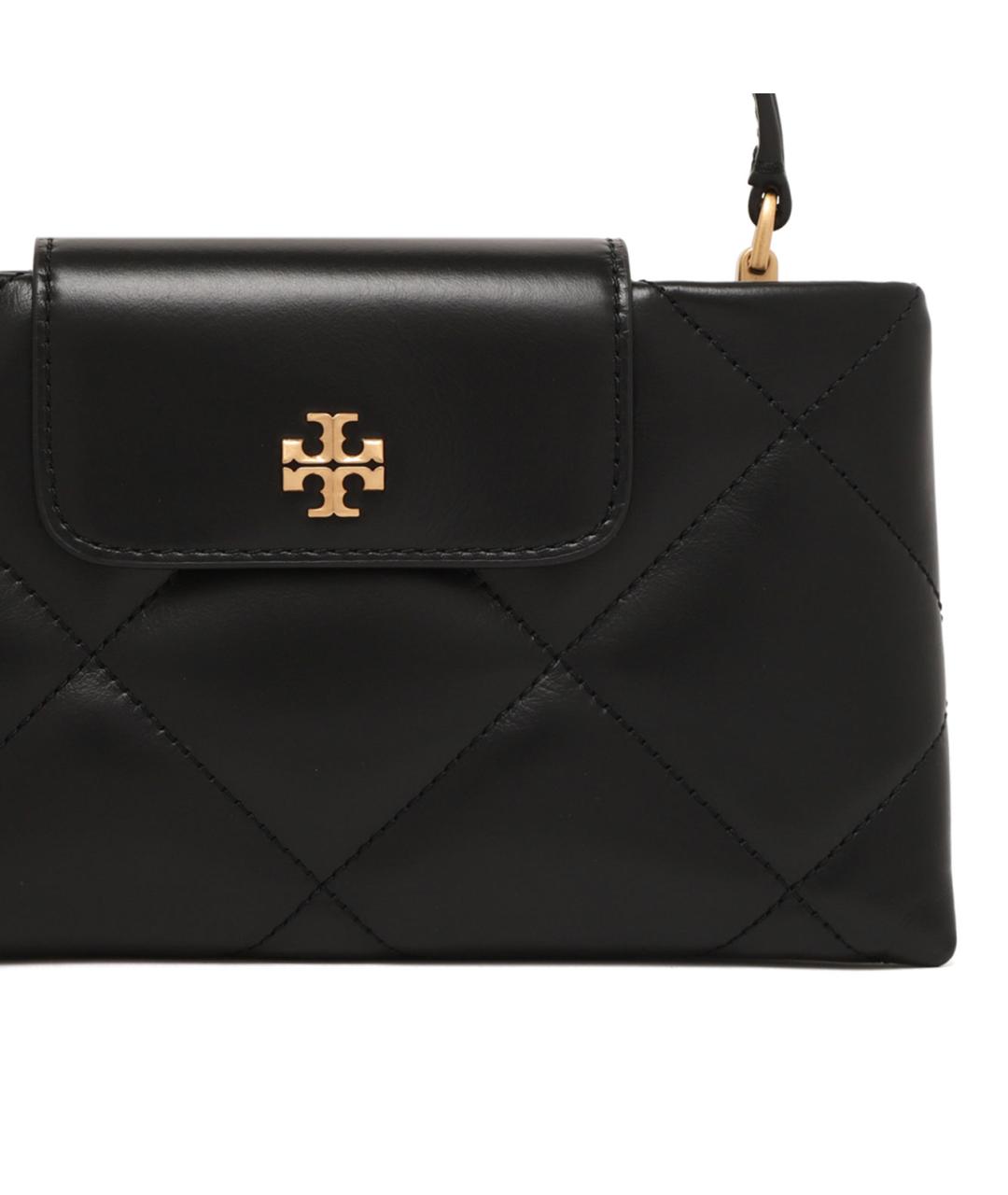 TORY BURCH Черная кожаная сумка с короткими ручками, фото 4