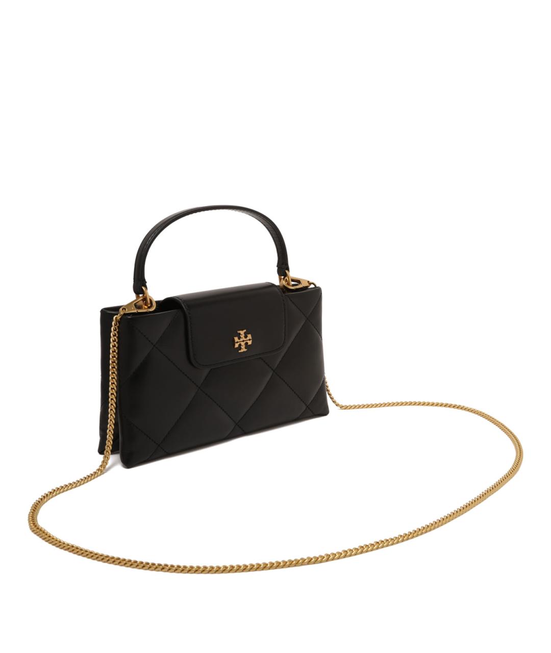 TORY BURCH Черная кожаная сумка с короткими ручками, фото 3