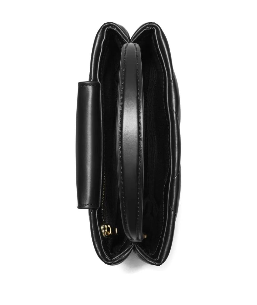 TORY BURCH Черная кожаная сумка с короткими ручками, фото 5