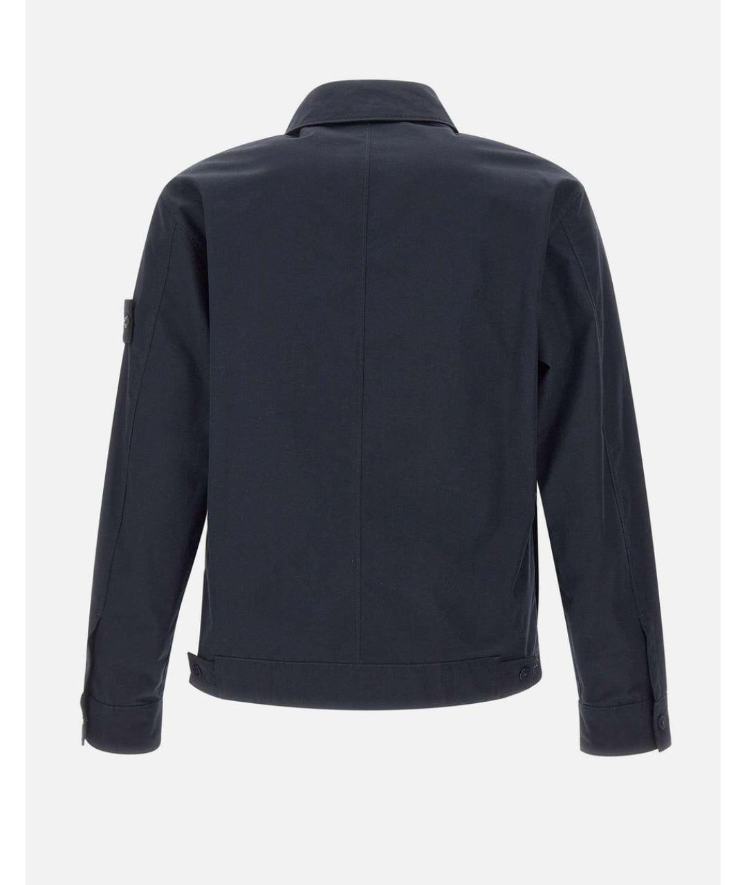 STONE ISLAND Темно-синяя хлопковая куртка, фото 2