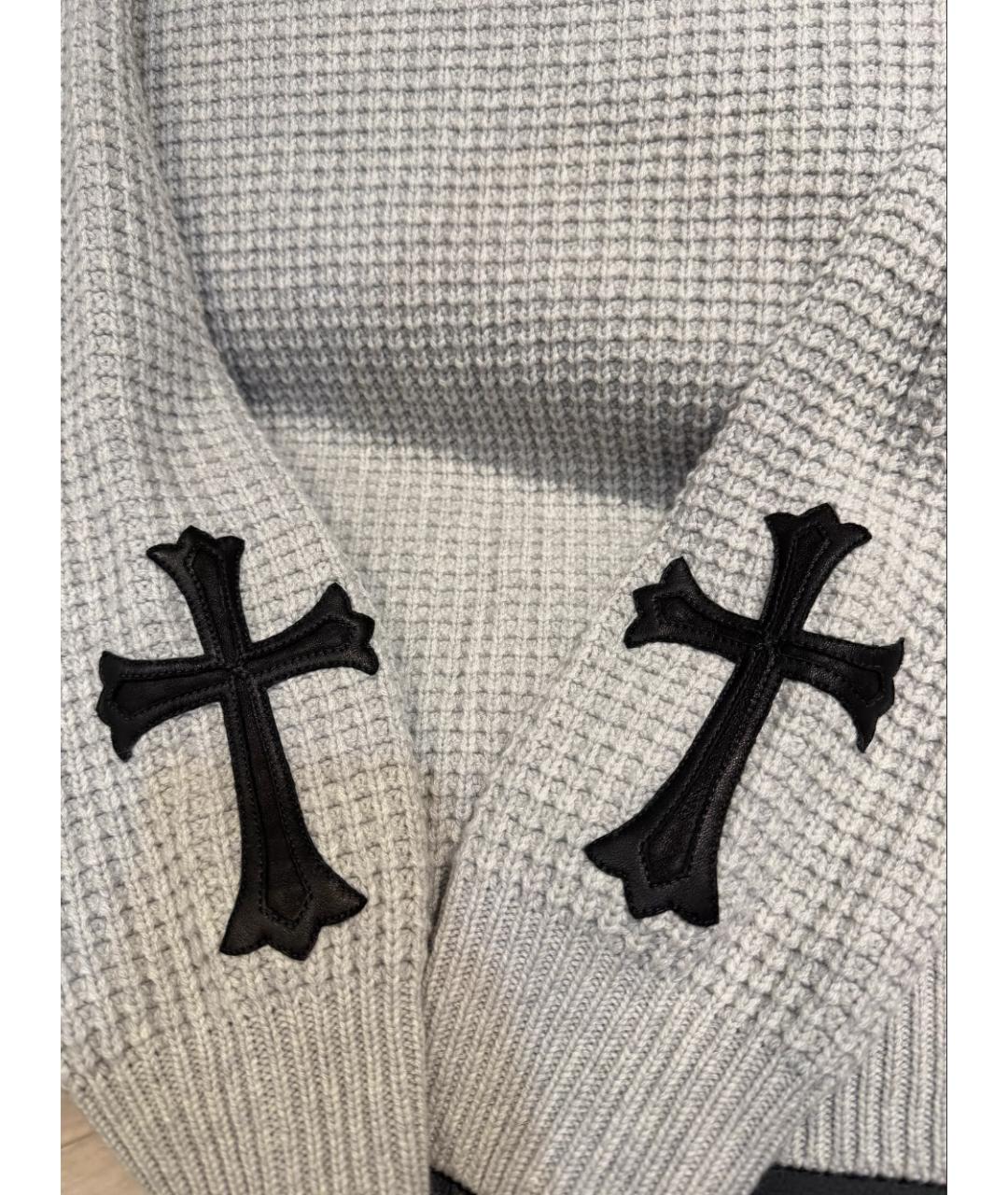 CHROME HEARTS Серый кашемировый джемпер / свитер, фото 3