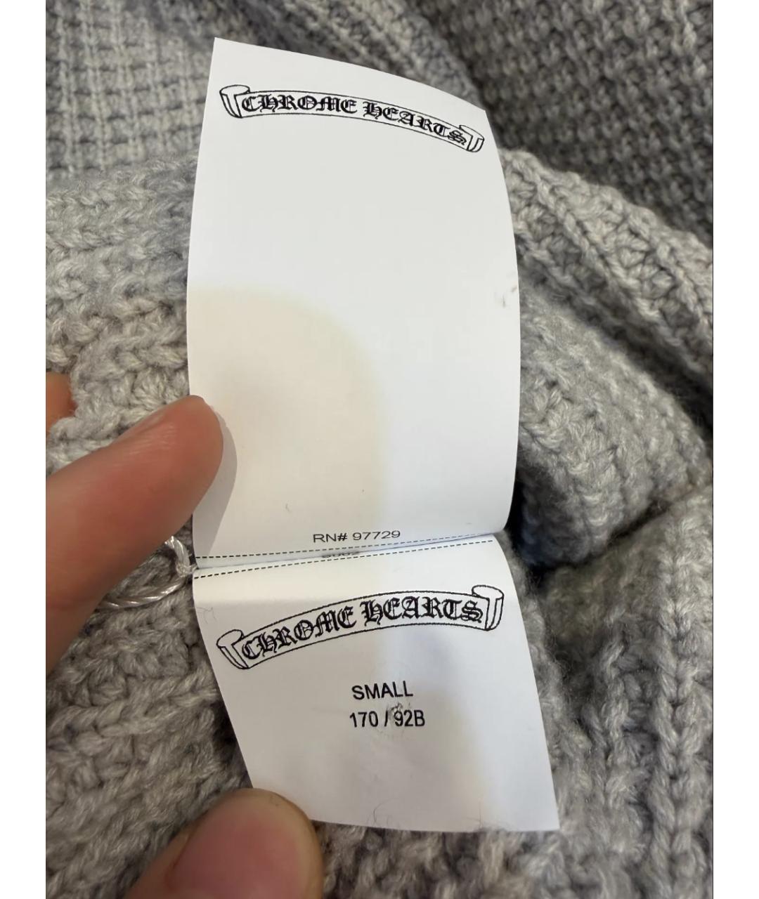 CHROME HEARTS Серый кашемировый джемпер / свитер, фото 5