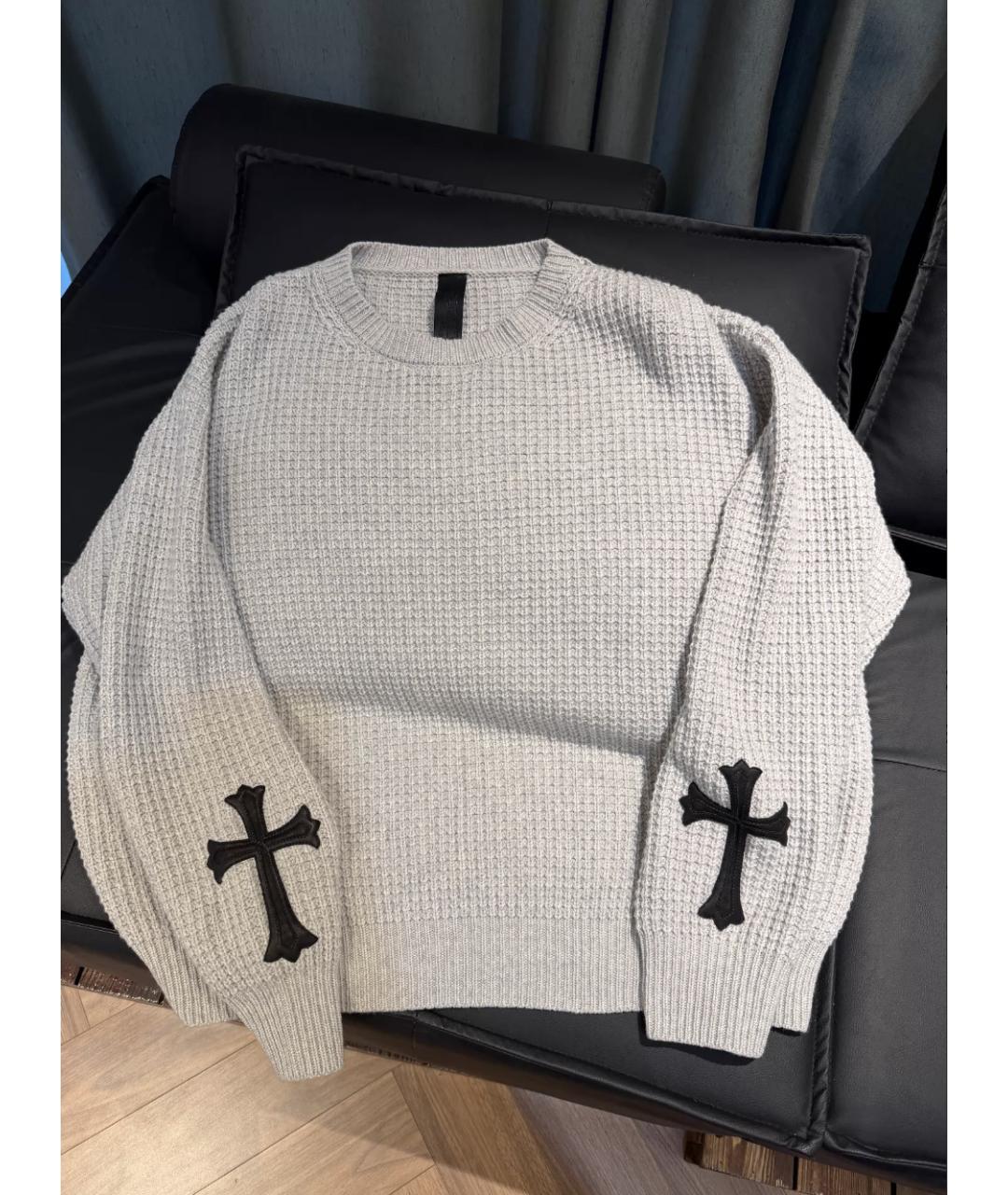 CHROME HEARTS Серый кашемировый джемпер / свитер, фото 7