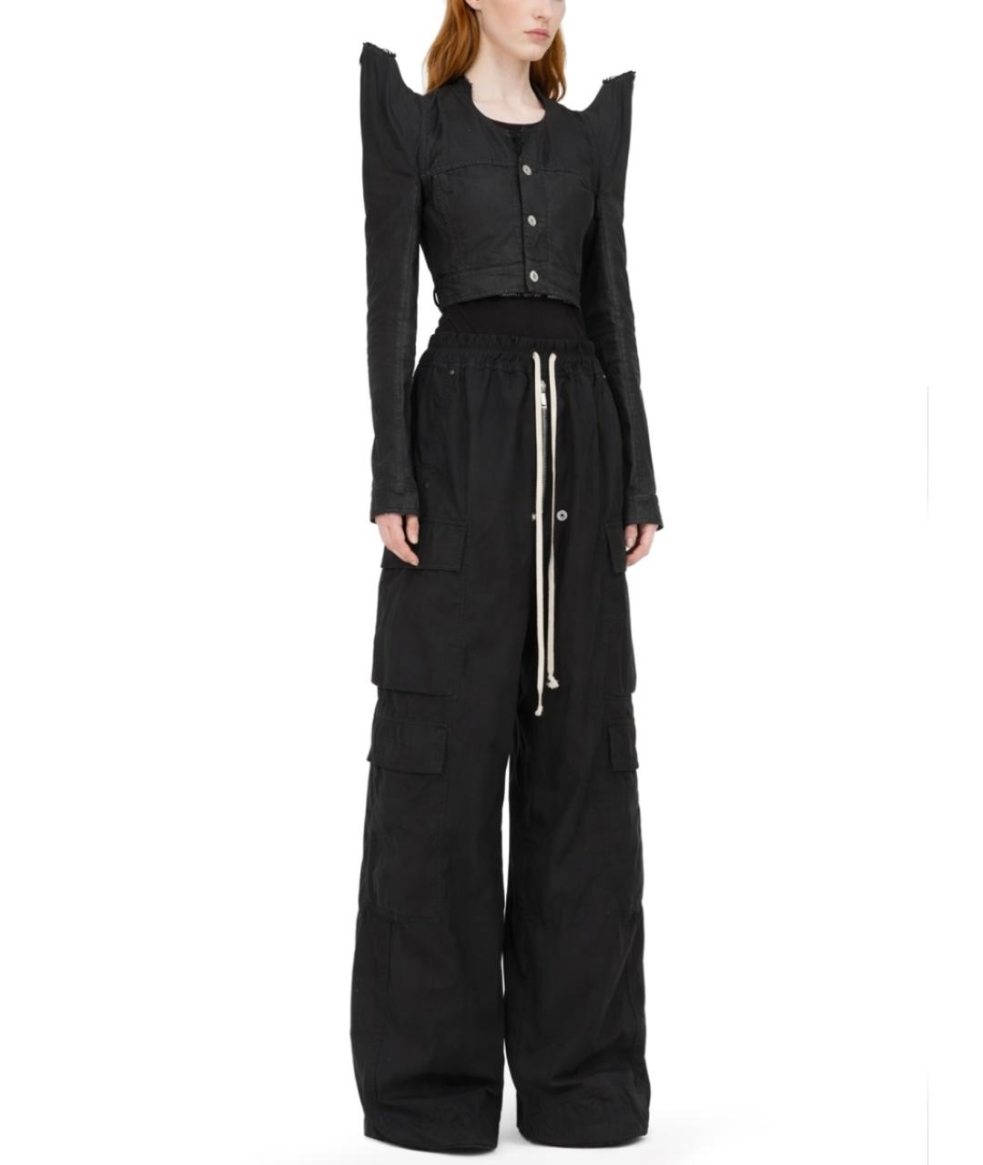 RICK OWENS DRKSHDW Черные хлопковые прямые брюки, фото 2