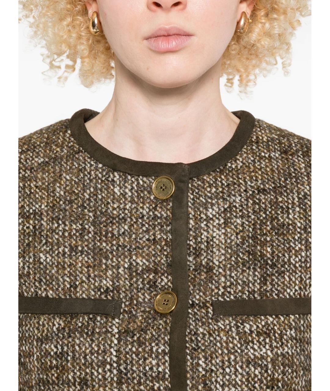 GOLDEN GOOSE DELUXE BRAND Коричневый шерстяной жакет/пиджак, фото 2