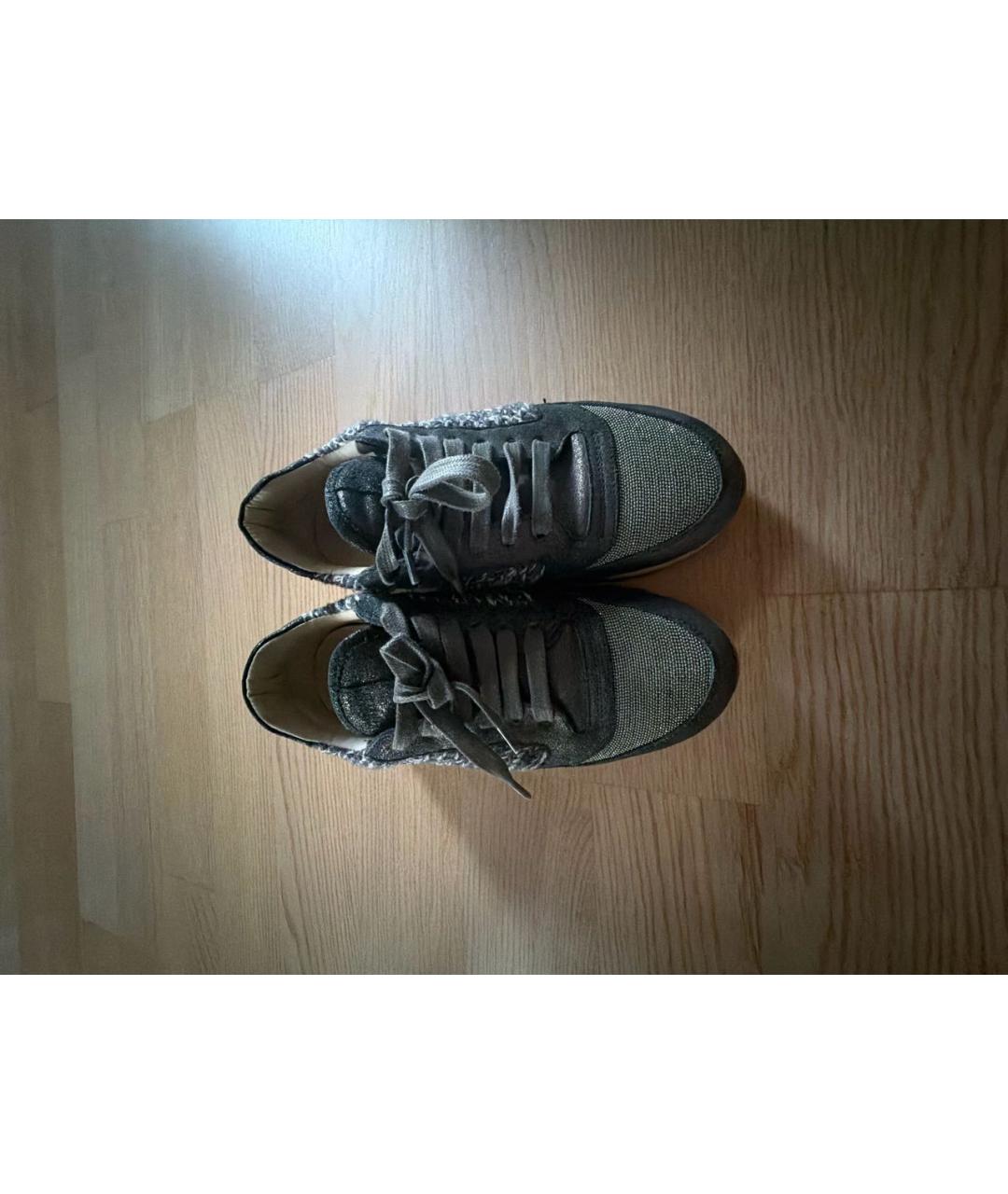 BRUNELLO CUCINELLI Серые текстильные кроссовки, фото 2