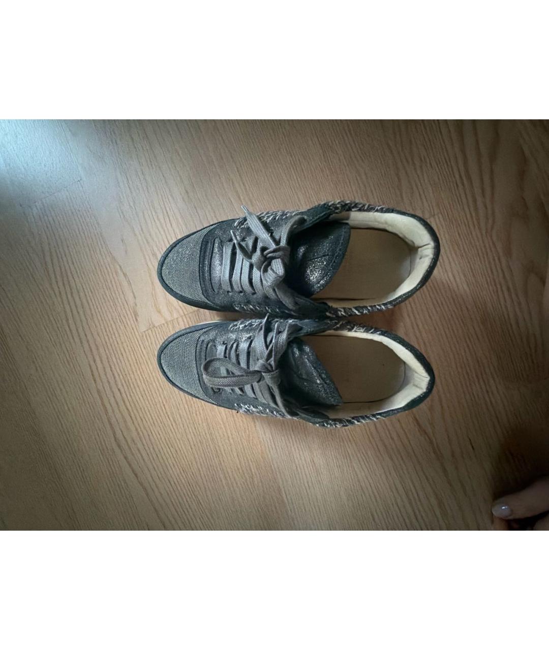 BRUNELLO CUCINELLI Серые текстильные кроссовки, фото 3