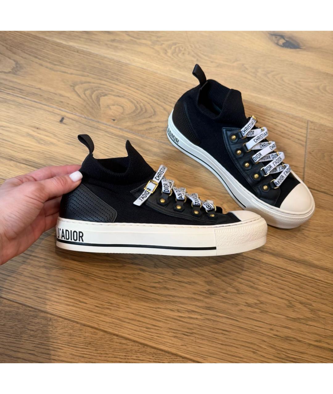 CHRISTIAN DIOR Черные текстильные кеды, фото 3