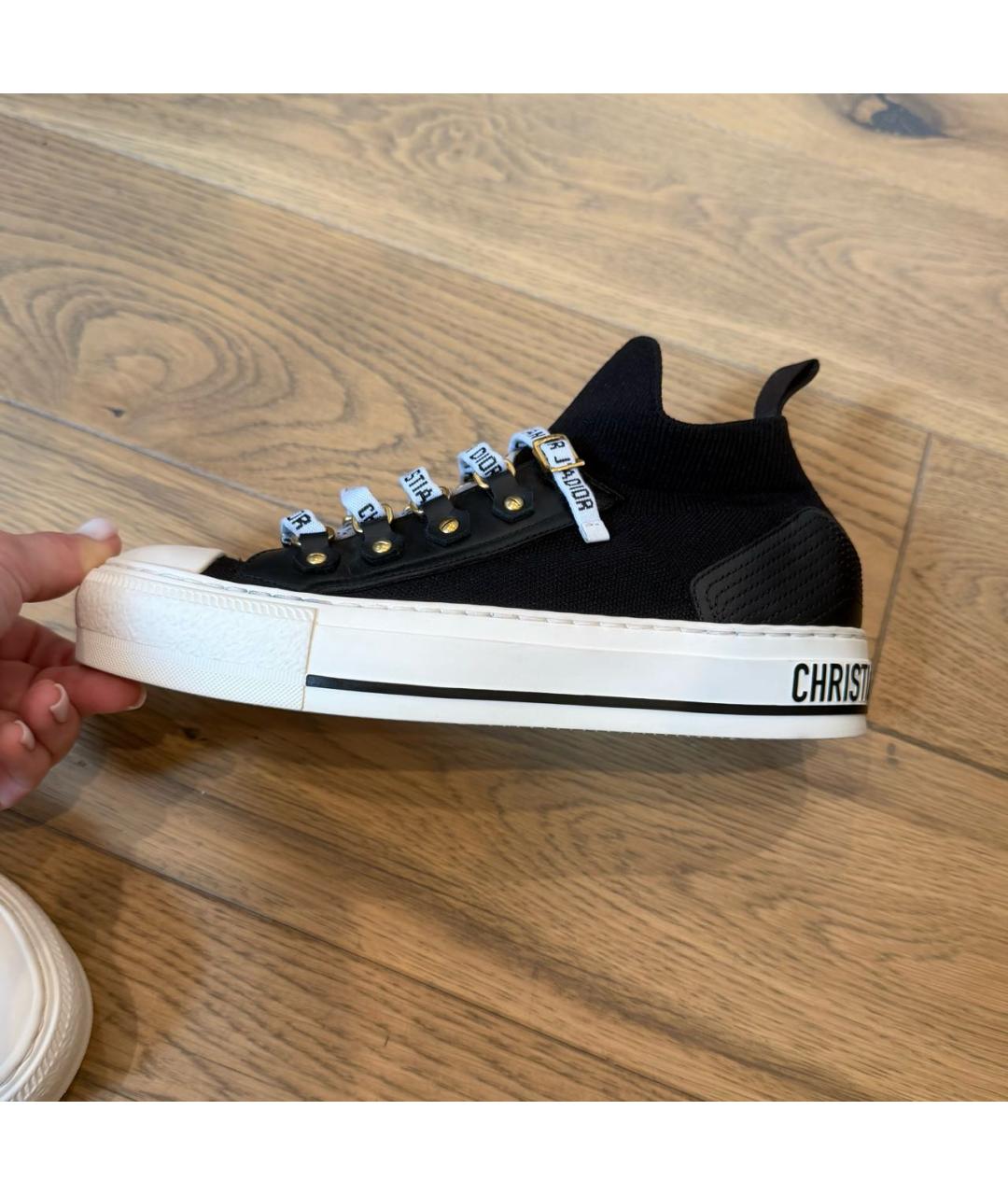CHRISTIAN DIOR Черные текстильные кеды, фото 4