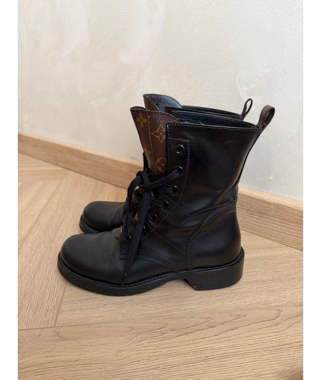 LOUIS VUITTON Черные кожаные ботинки, фото 6