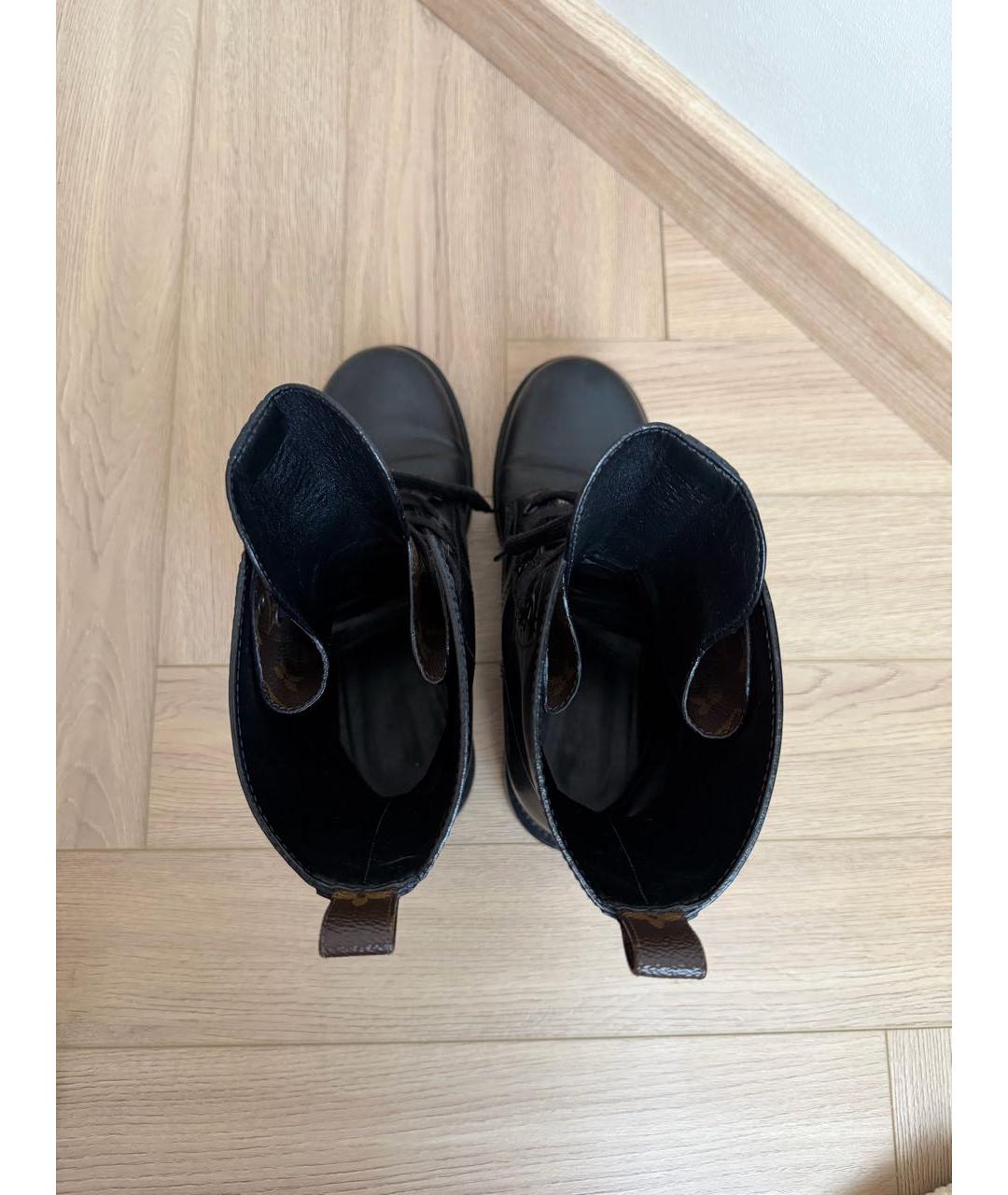 LOUIS VUITTON Черные кожаные ботинки, фото 3