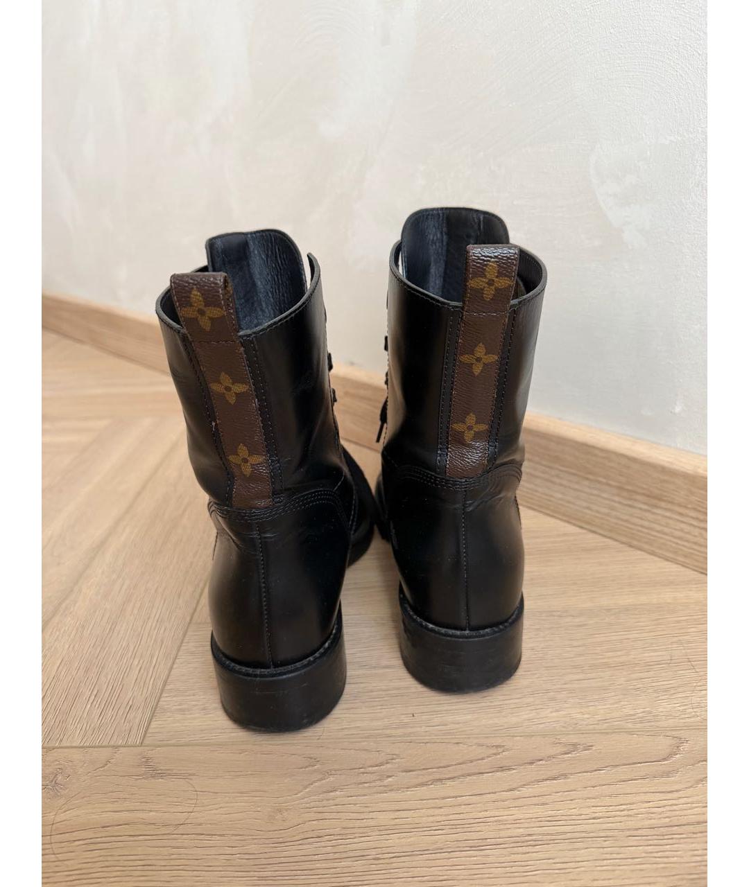 LOUIS VUITTON Черные кожаные ботинки, фото 4
