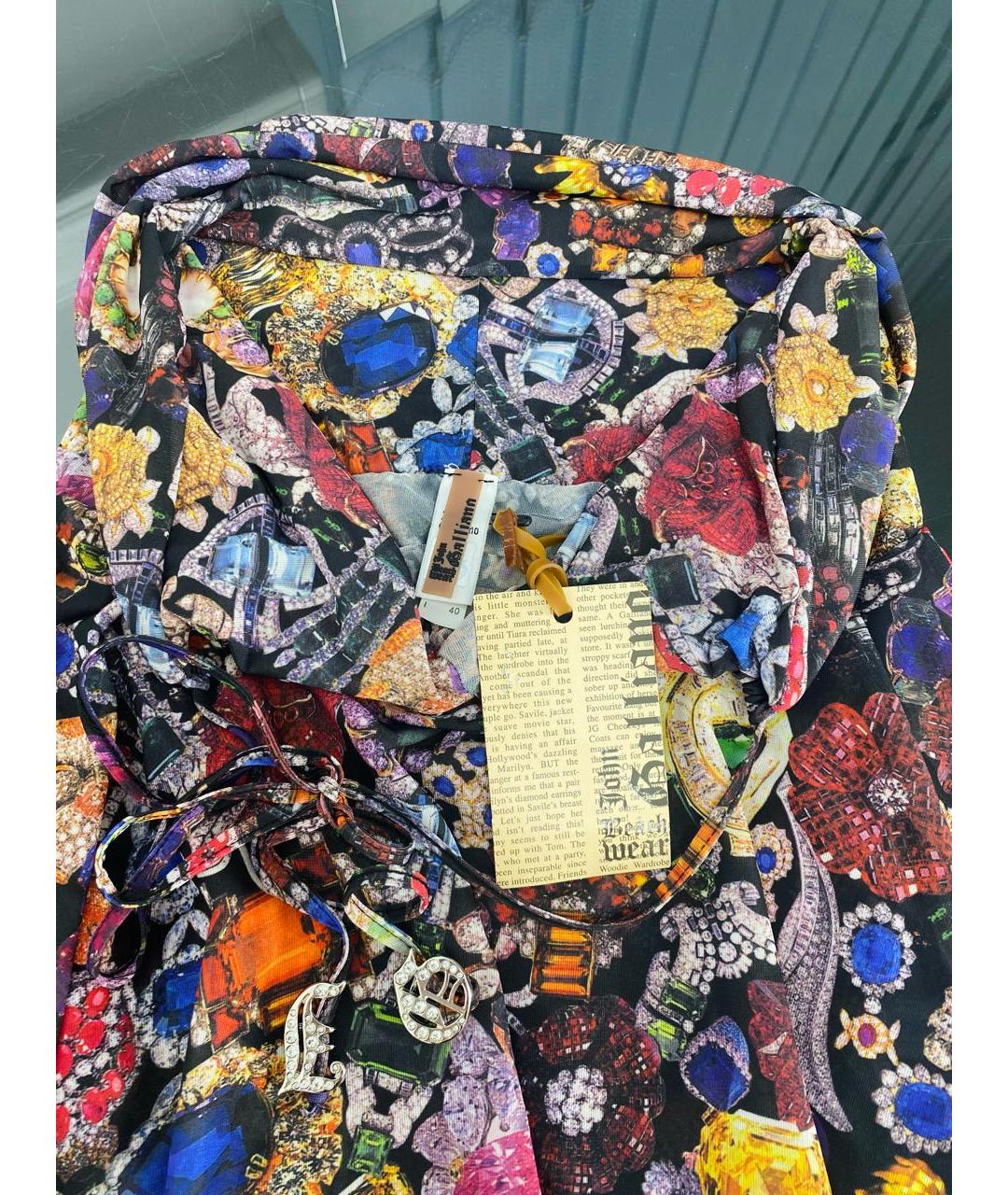 JOHN GALLIANO Мульти полиэстеровое платье, фото 3