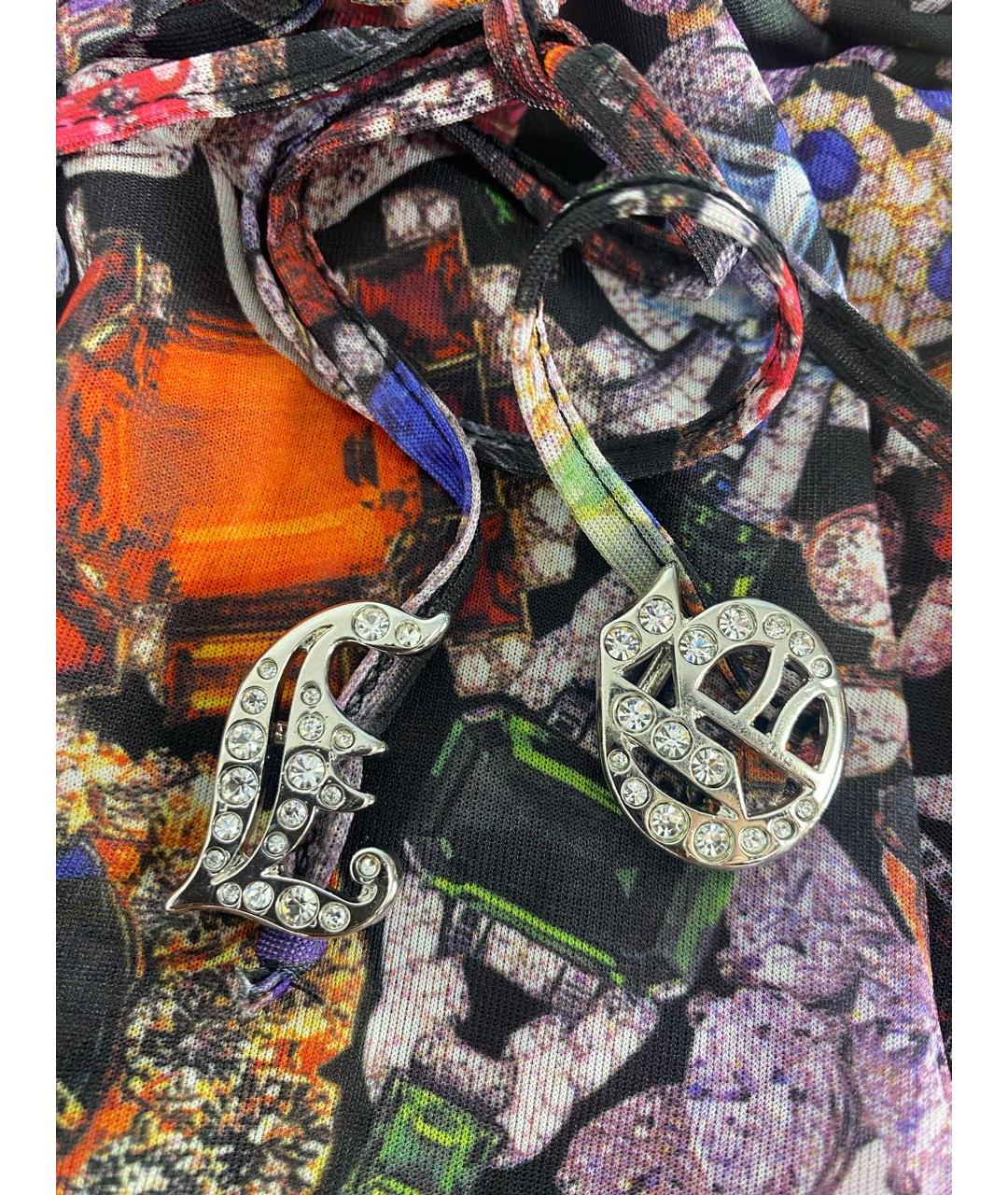 JOHN GALLIANO Мульти полиэстеровое платье, фото 4