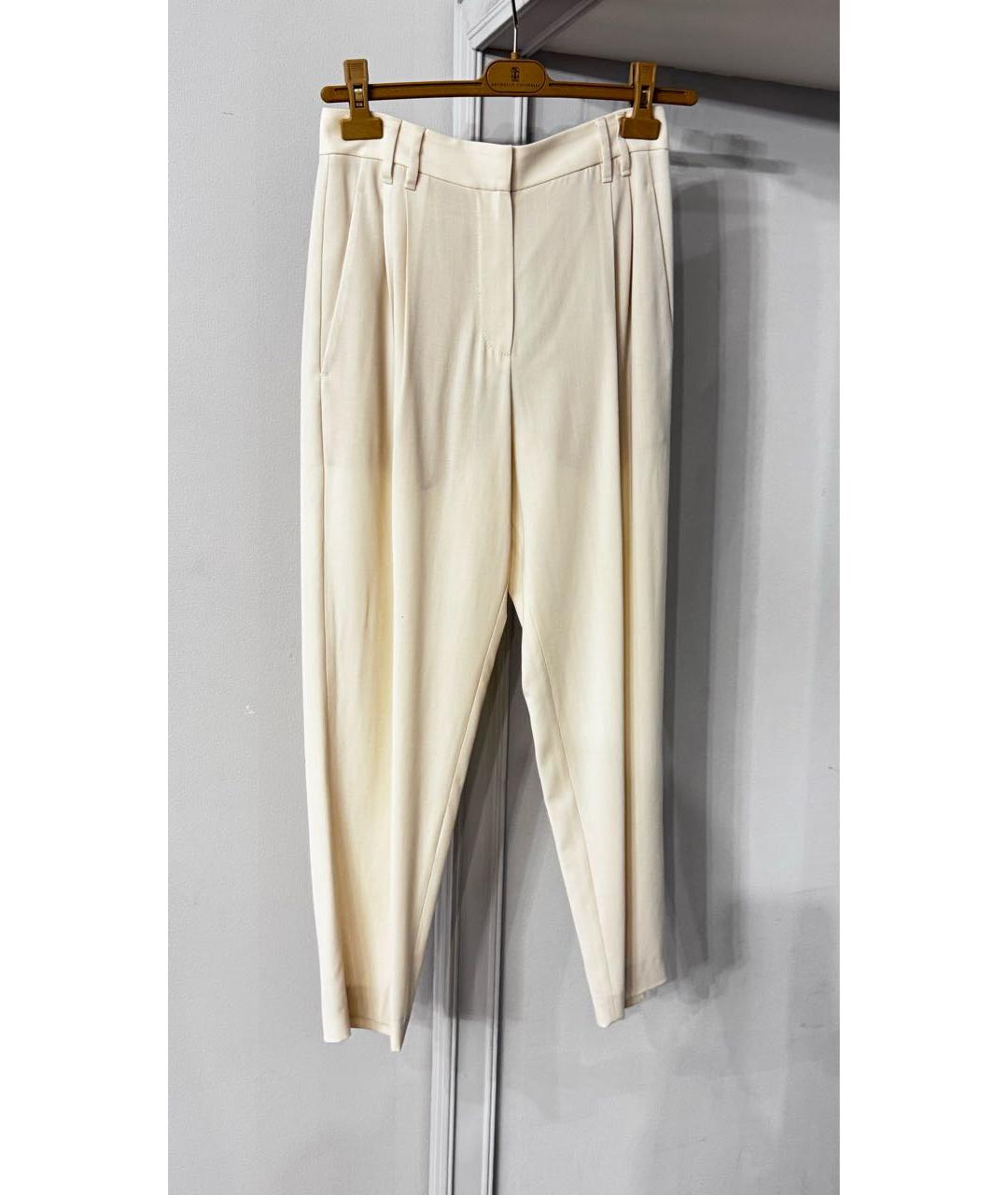 BRUNELLO CUCINELLI Бежевые прямые брюки, фото 2