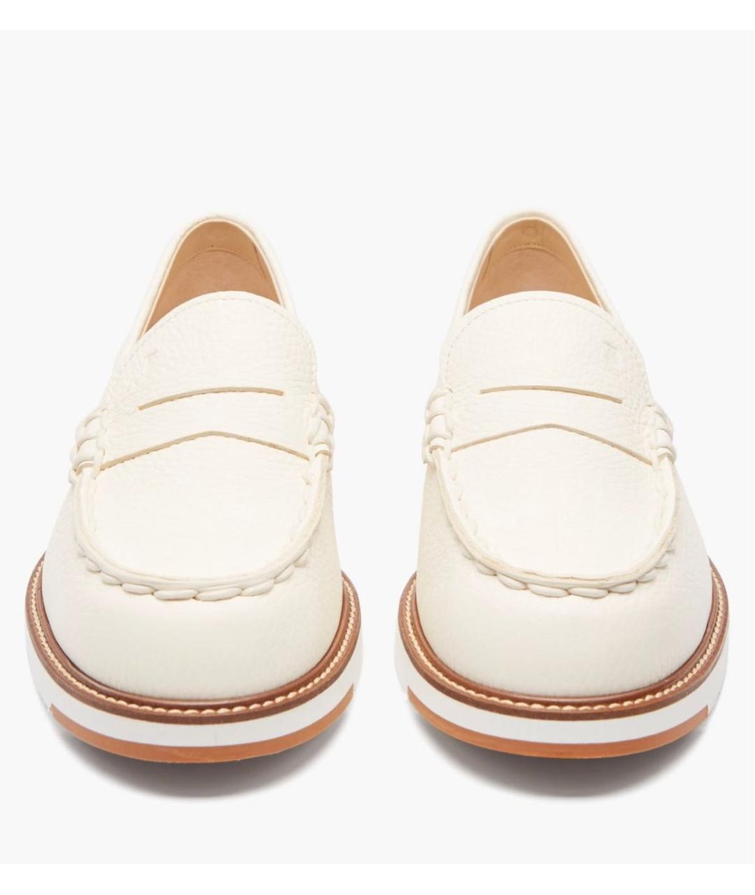 TOD'S Белые кожаные мокасины, фото 2