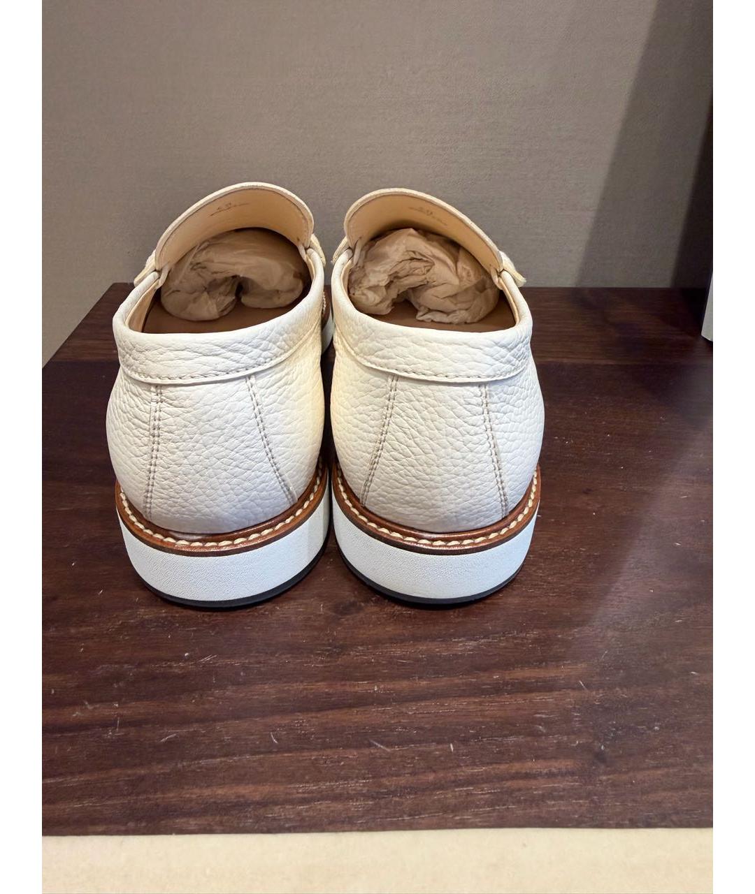 TOD'S Белые кожаные мокасины, фото 6