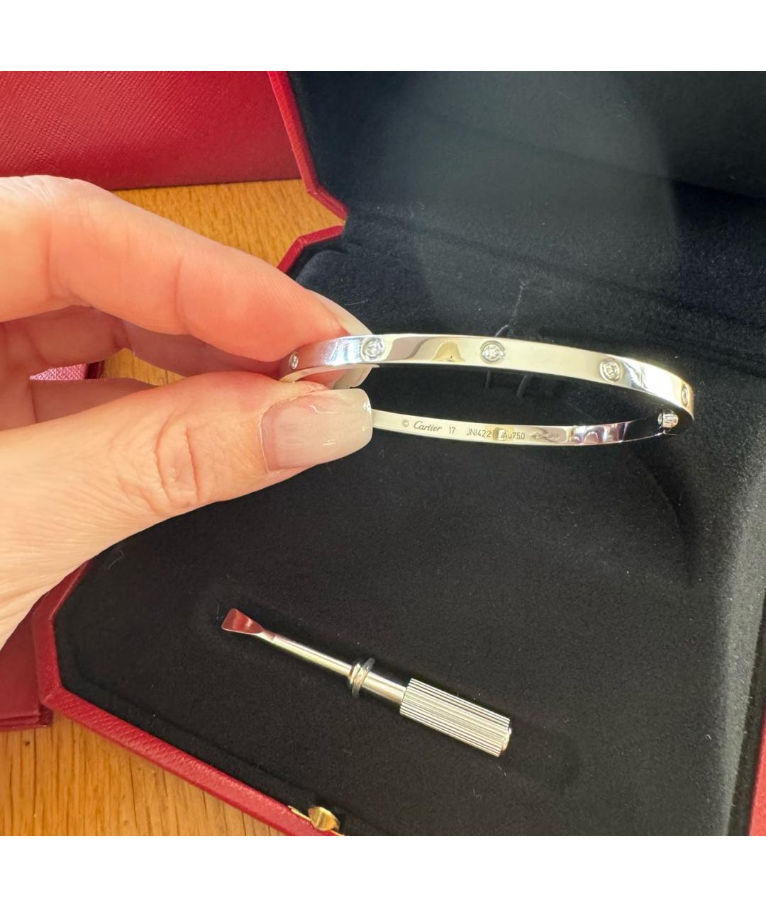 CARTIER Серебрянный браслет из белого золота, фото 5