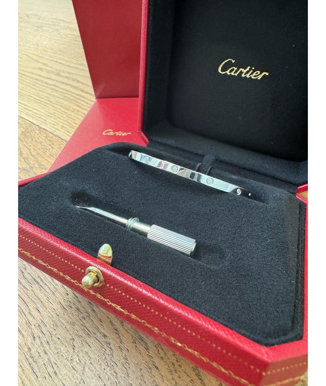 CARTIER Серебрянный браслет из белого золота, фото 3