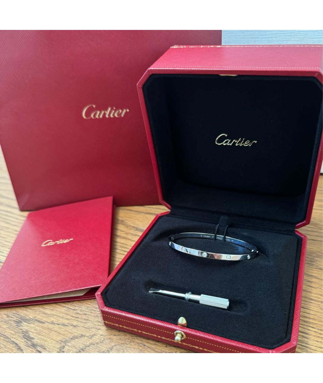 CARTIER Серебрянный браслет из белого золота, фото 2