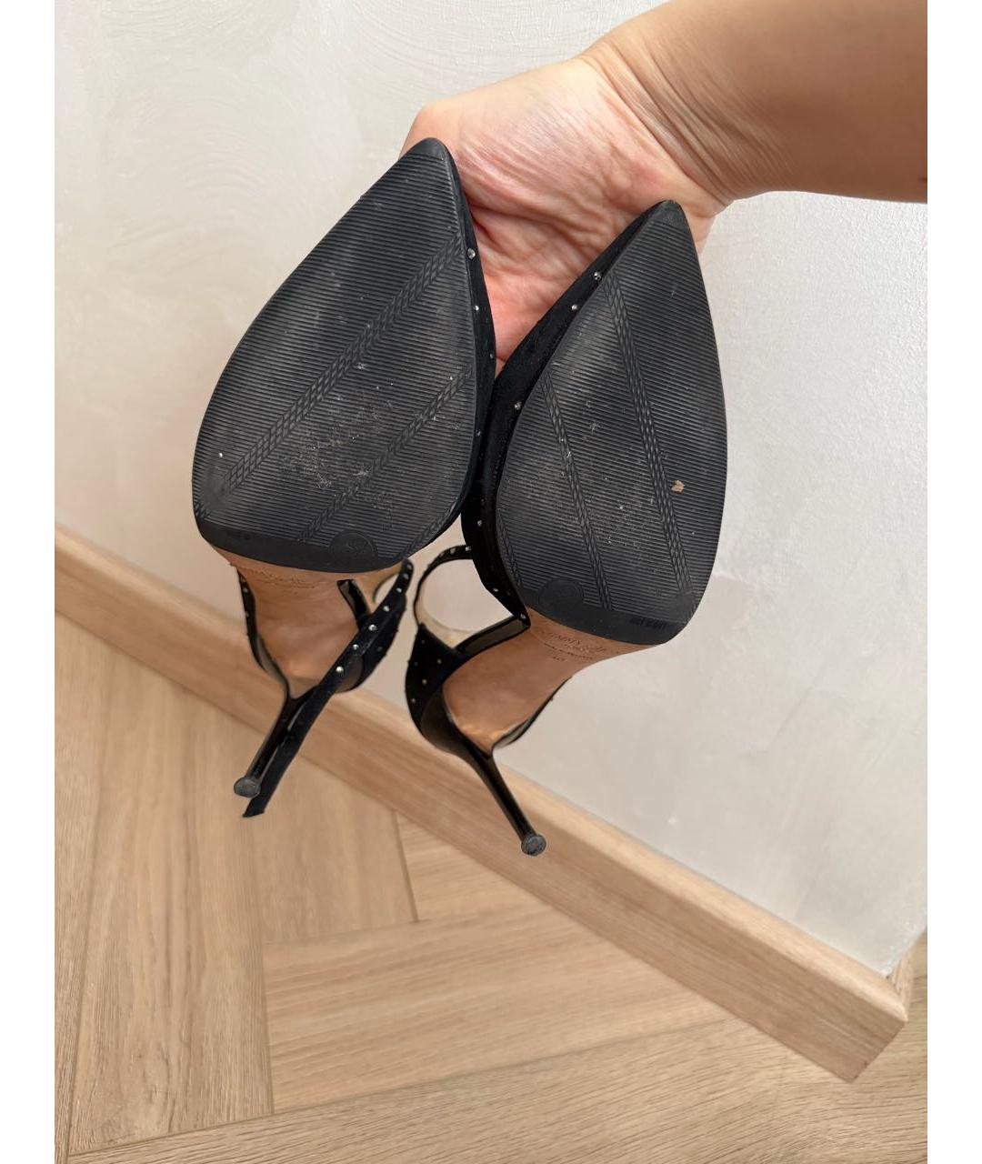 JIMMY CHOO Черные бархатные туфли, фото 4