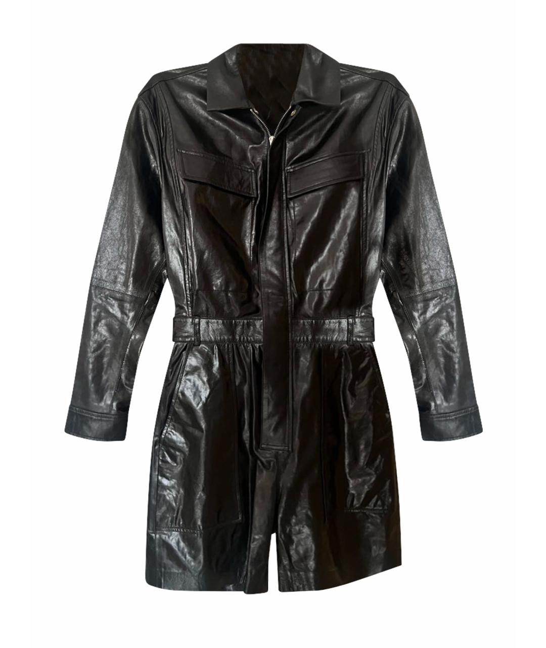IRO Черный кожаный комбинезон, фото 1