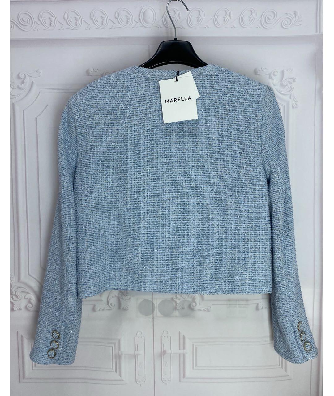 MARELLA Голубой хлопковый жакет/пиджак, фото 2