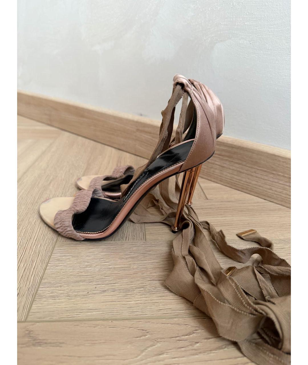 TOM FORD Розовые текстильные босоножки, фото 5