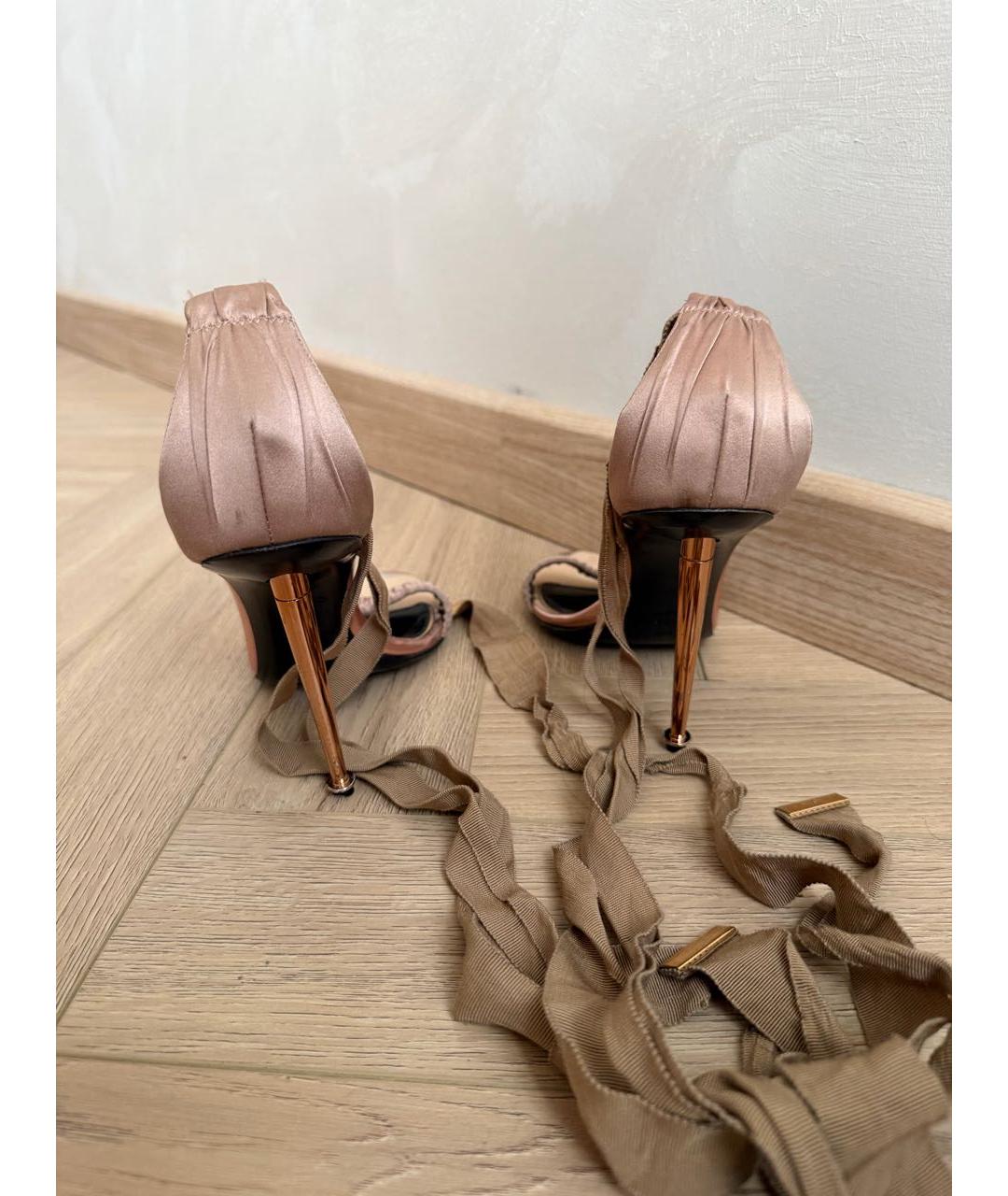 TOM FORD Розовые текстильные босоножки, фото 4
