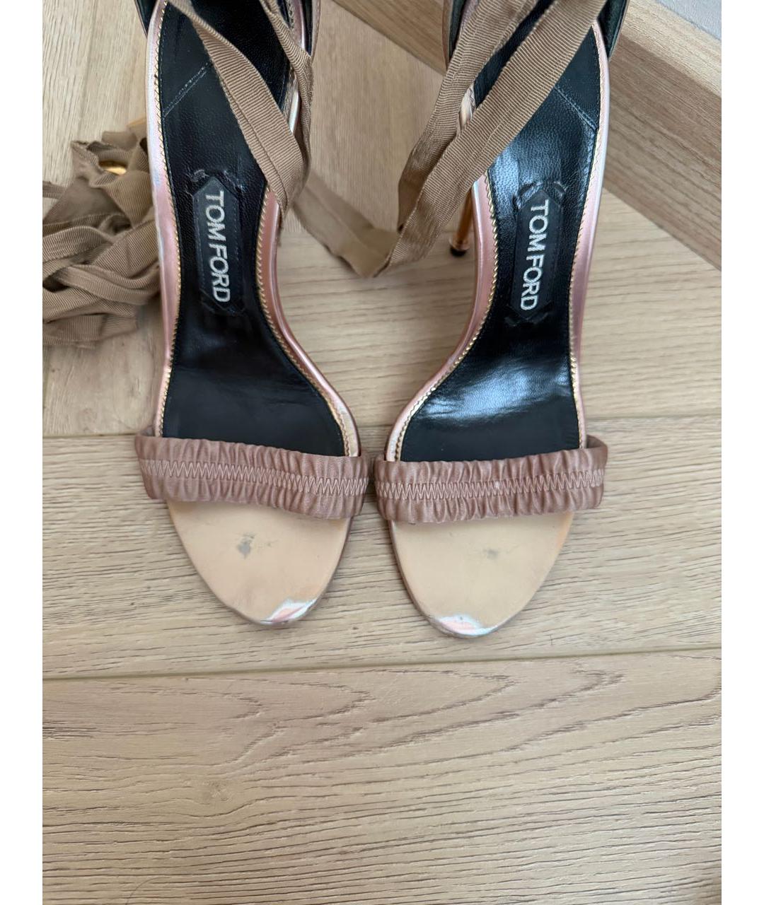 TOM FORD Розовые текстильные босоножки, фото 3