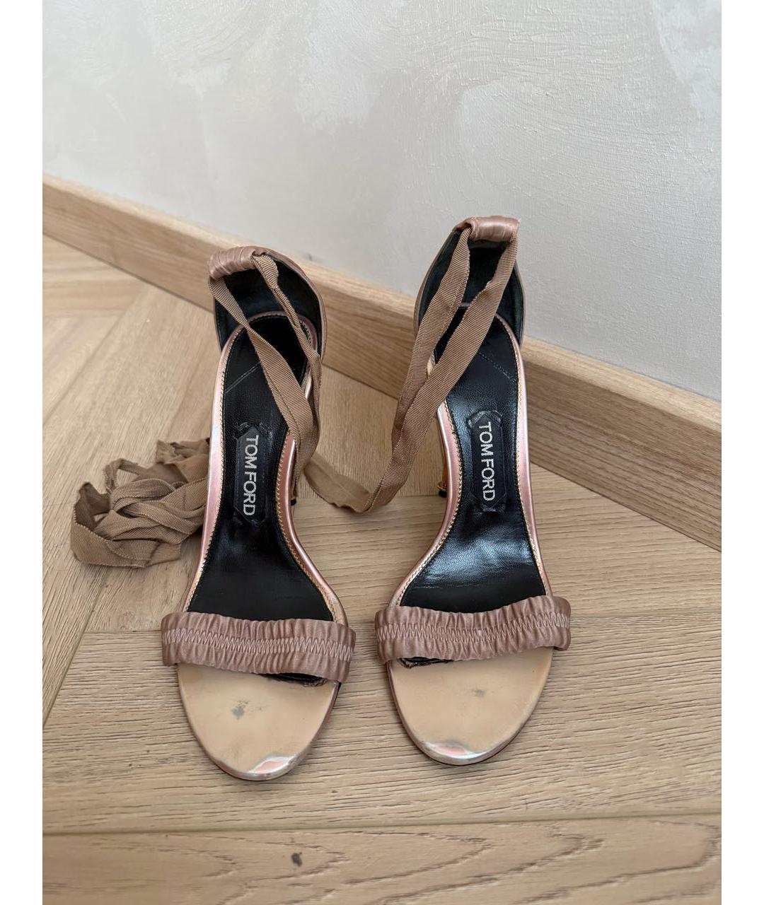 TOM FORD Розовые текстильные босоножки, фото 2