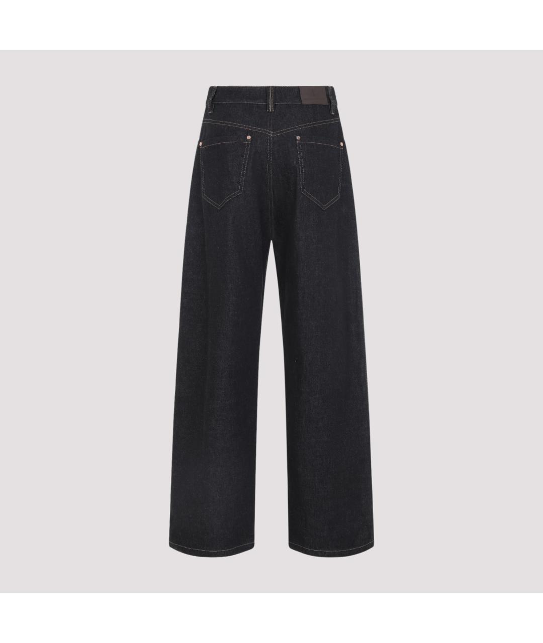 BRUNELLO CUCINELLI Черные хлопковые прямые джинсы, фото 3
