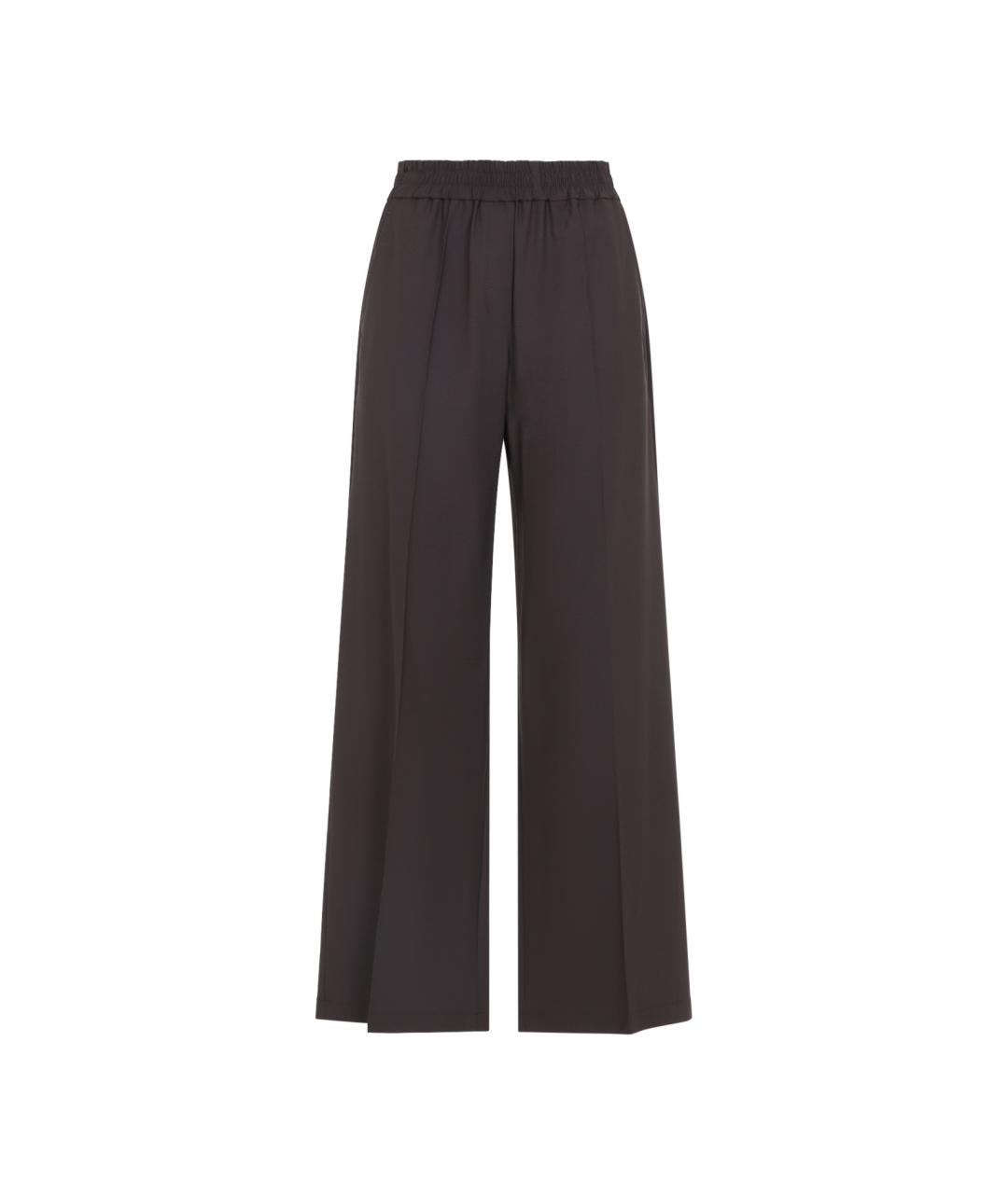 BRUNELLO CUCINELLI Коричневые шерстяные брюки широкие, фото 1