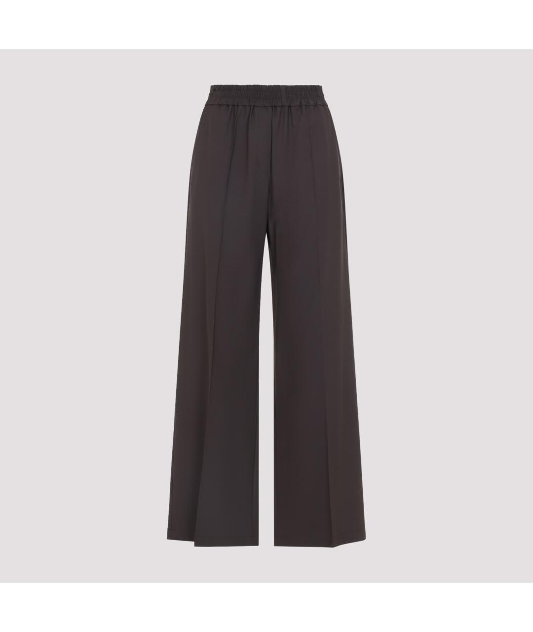 BRUNELLO CUCINELLI Коричневые шерстяные брюки широкие, фото 2