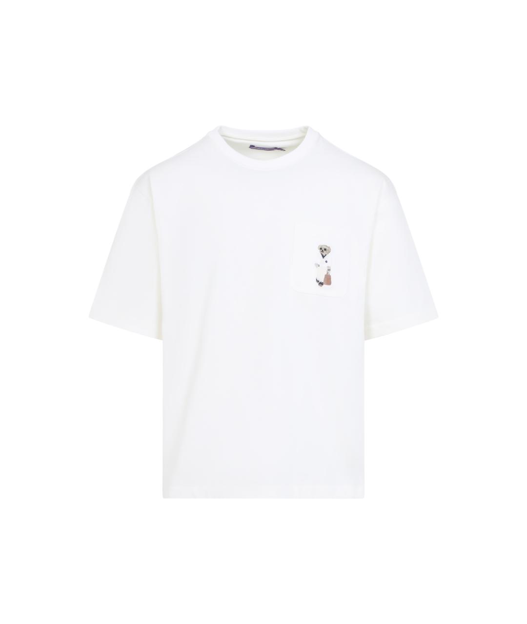 RALPH LAUREN PURPLE LABEL Белая хлопковая футболка, фото 1