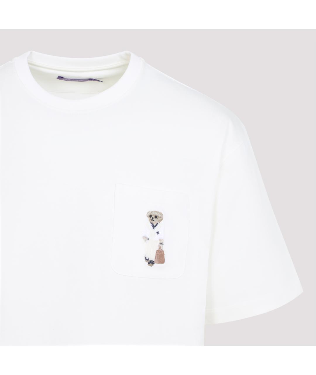 RALPH LAUREN PURPLE LABEL Белая хлопковая футболка, фото 3