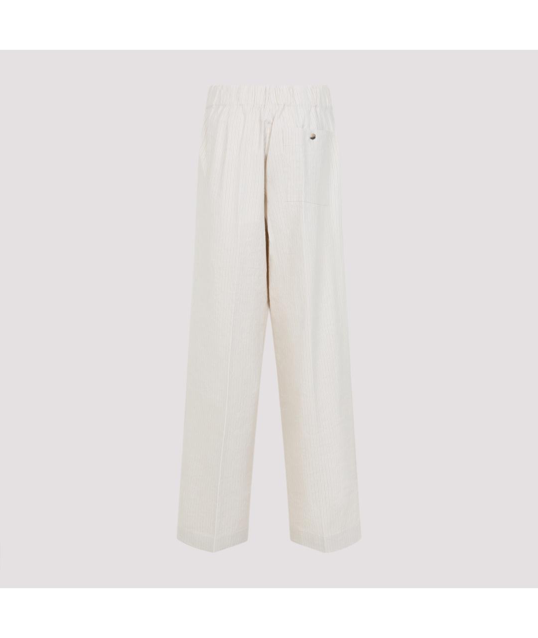 DRIES VAN NOTEN Бежевые хлопковые прямые брюки, фото 4