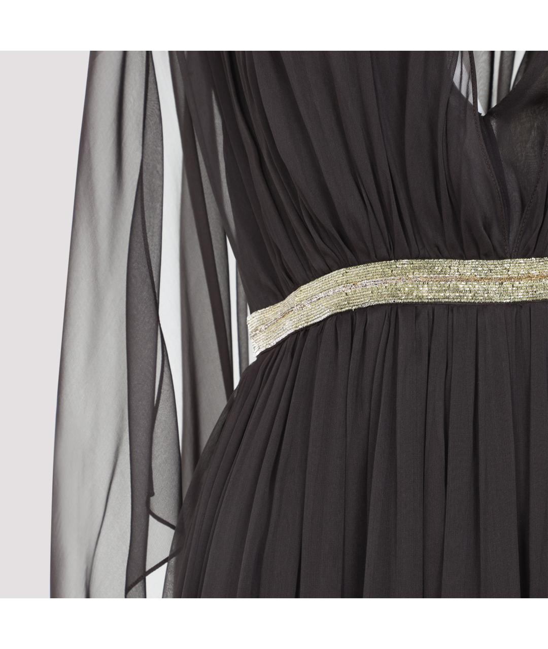 ALBERTA FERRETTI Черное шелковое вечернее платье, фото 5