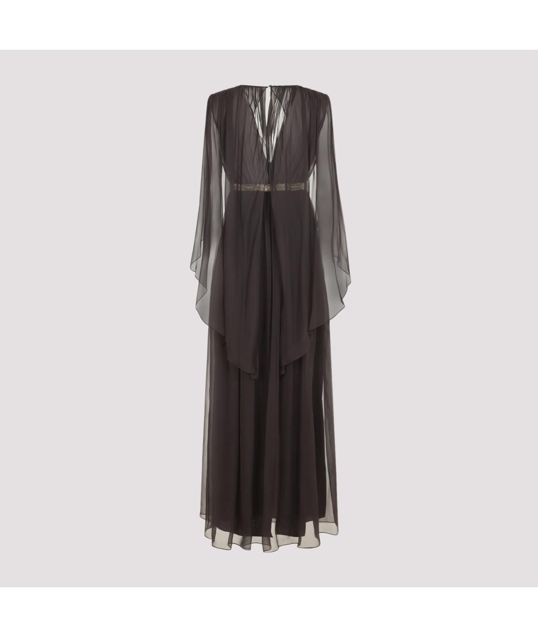 ALBERTA FERRETTI Черное шелковое вечернее платье, фото 4