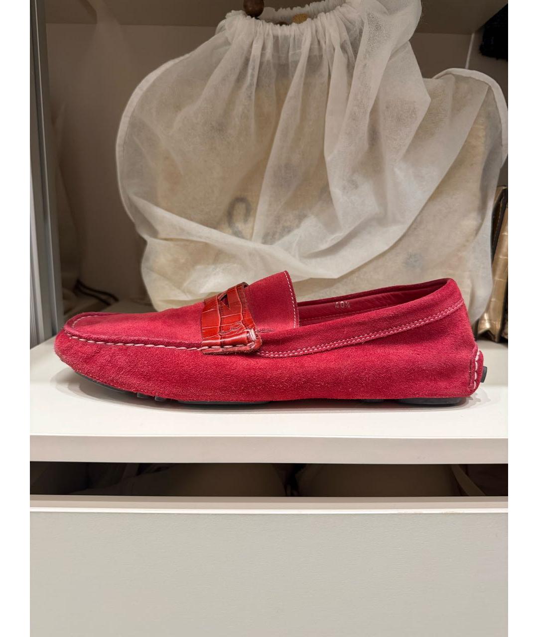 BILLIONAIRE Красные замшевые мокасины, фото 5