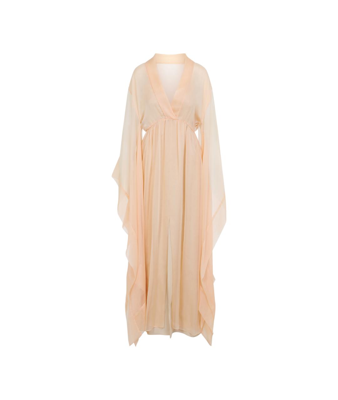 ALBERTA FERRETTI Бежевое шелковое платье, фото 1