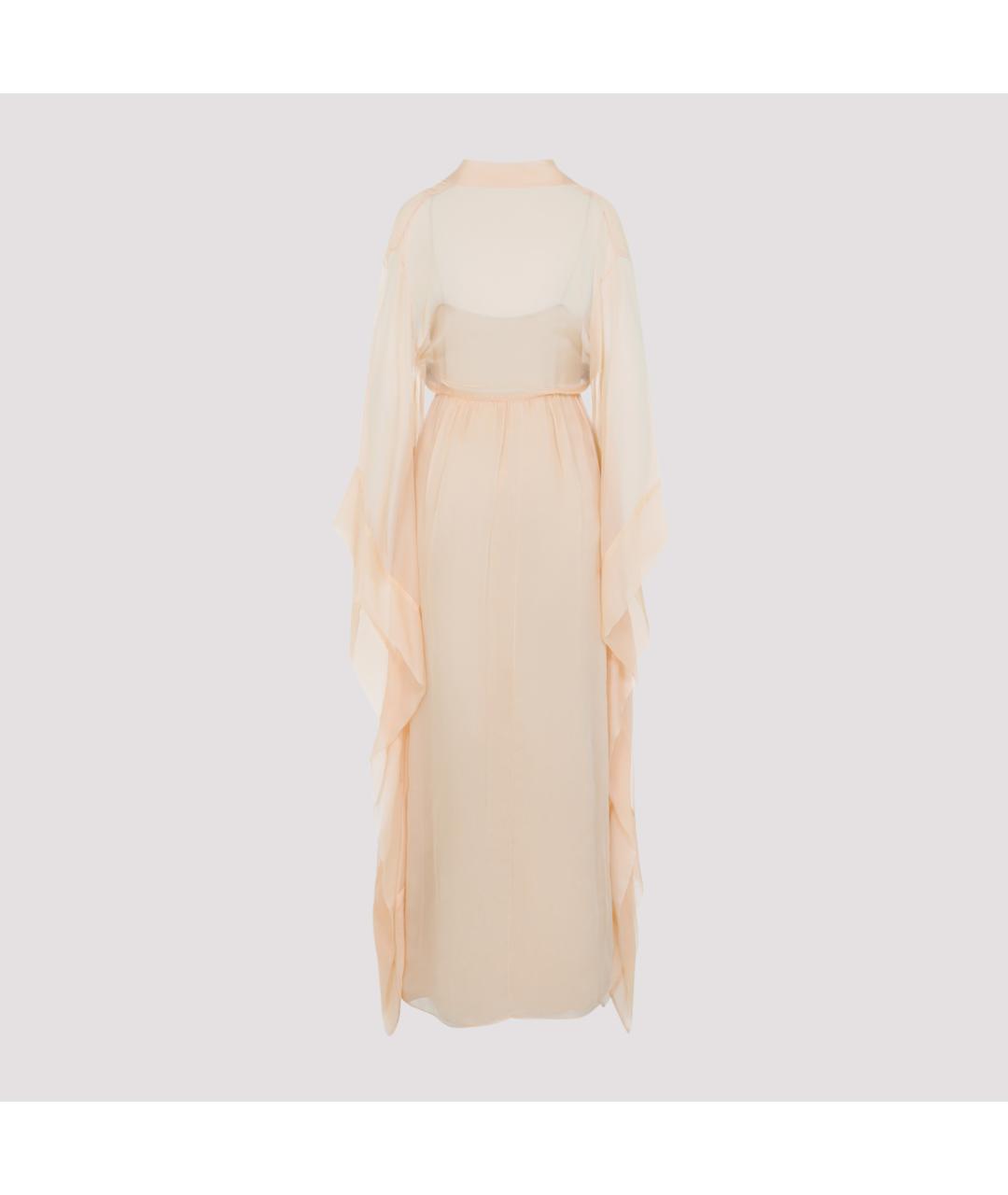 ALBERTA FERRETTI Бежевое шелковое платье, фото 4