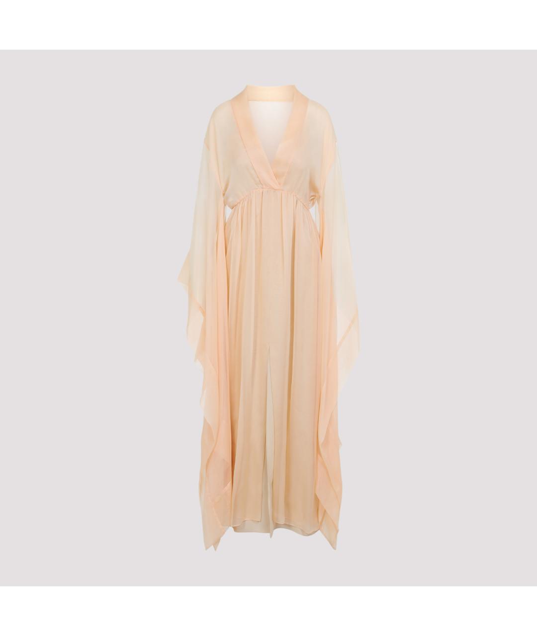 ALBERTA FERRETTI Бежевое шелковое платье, фото 3