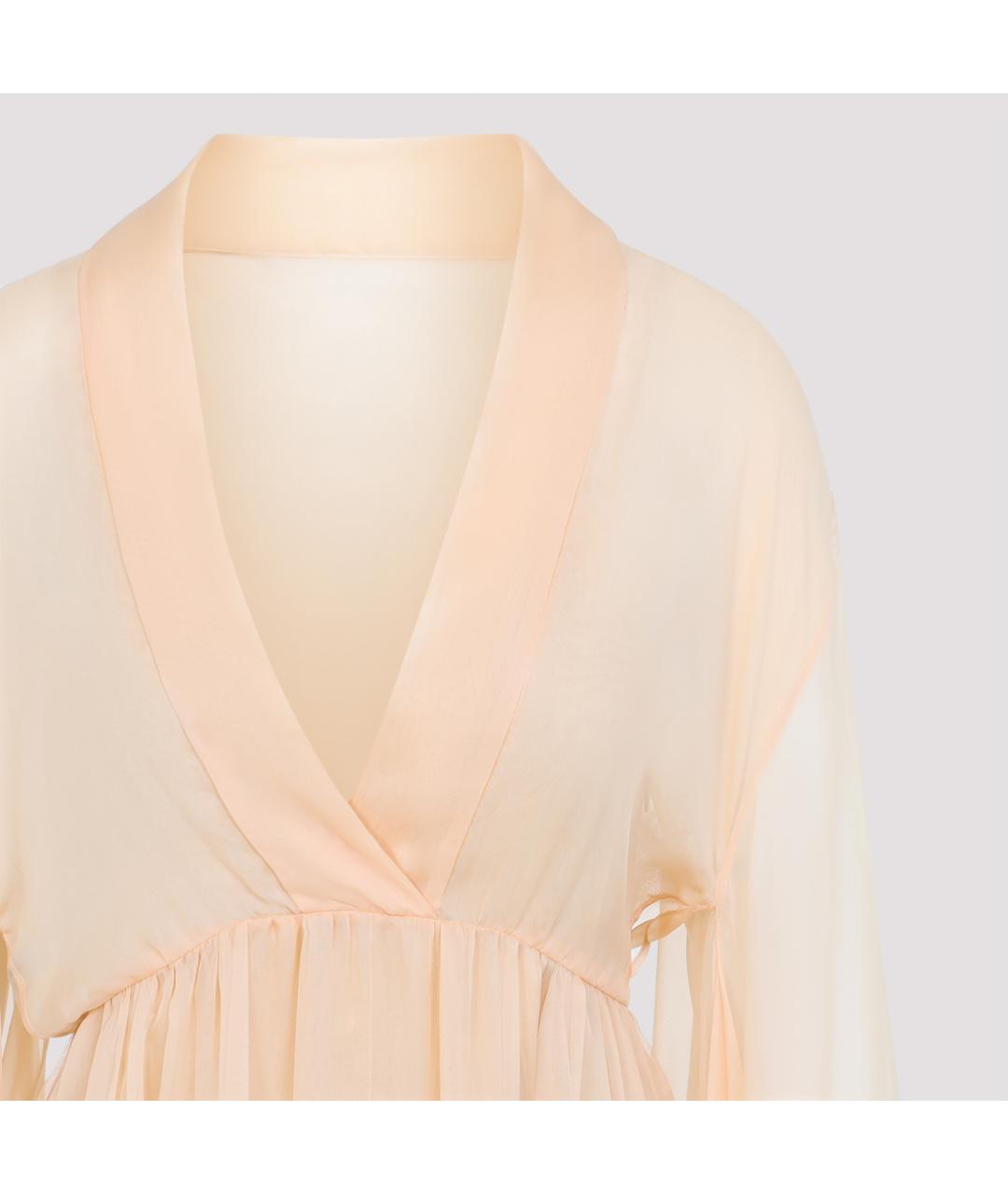 ALBERTA FERRETTI Бежевое шелковое платье, фото 5