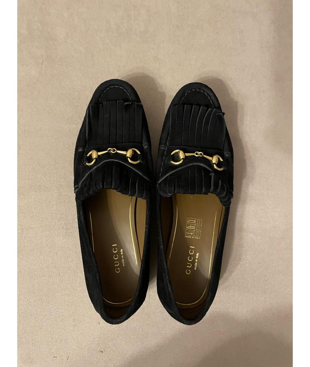 GUCCI Черные замшевые лоферы, фото 3