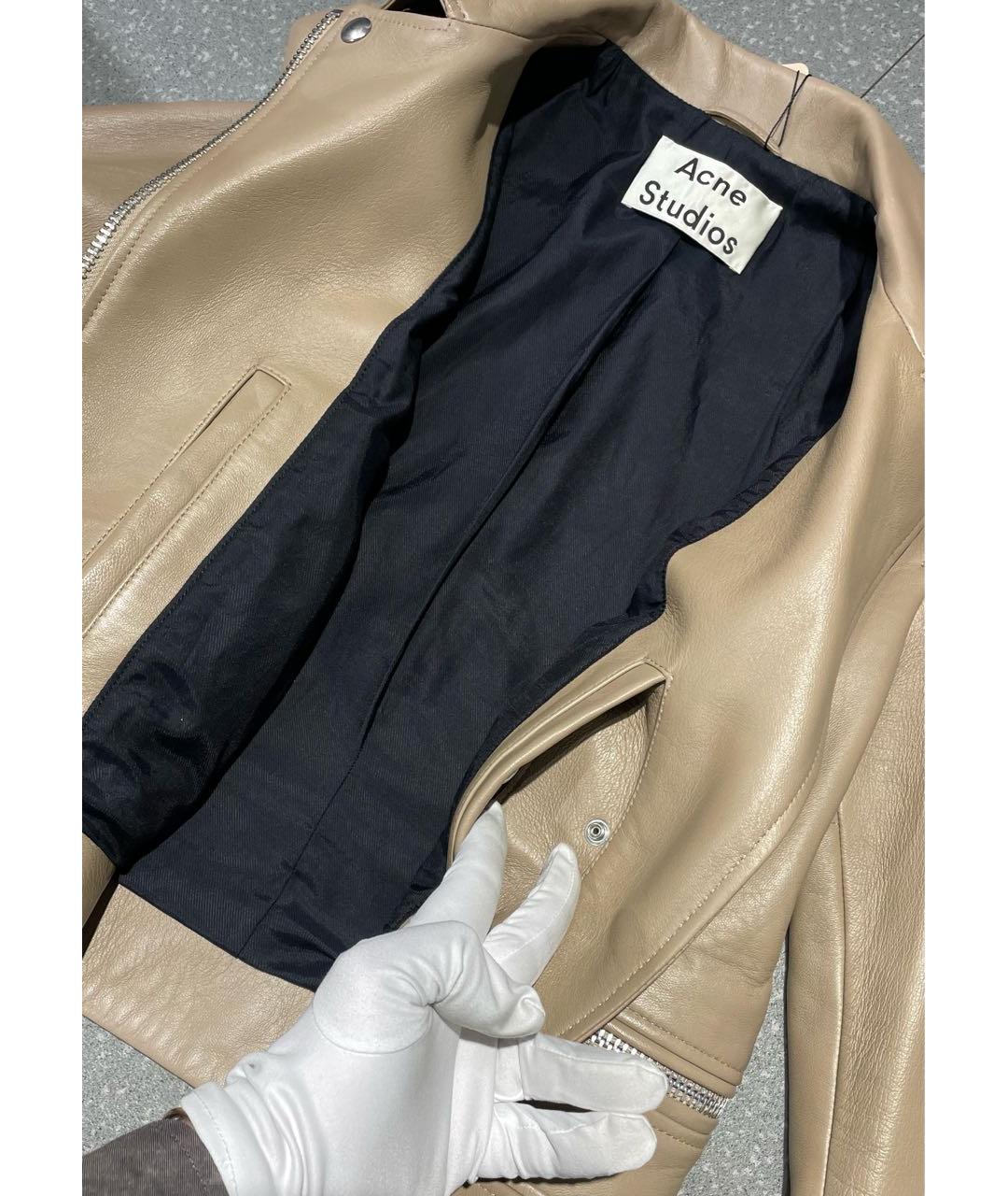 ACNE STUDIOS Бежевая кожаная куртка, фото 8