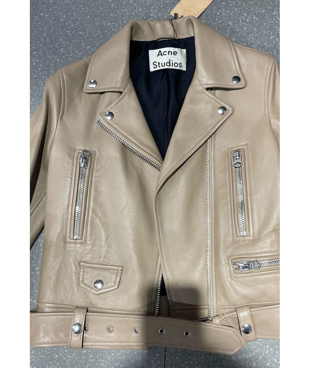 ACNE STUDIOS Бежевая кожаная куртка, фото 3
