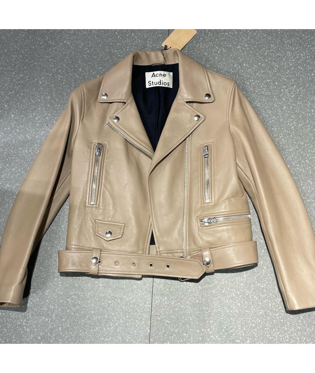 ACNE STUDIOS Бежевая кожаная куртка, фото 9